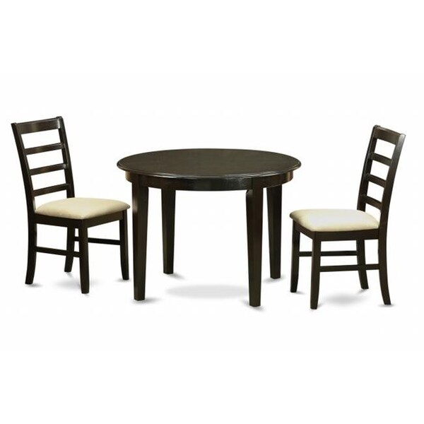 East West Furniture East West Furniture BOPF3-CAP-C 3 Piece Small Kitchen Table Set-Small Kitchen Table and2 Dinette Chairs - BOPF3-CAP-C