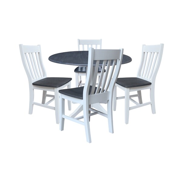 Whitewood Industries Extension Dining Tables, 45 in L, 38 in H, Parawood, 5 Piece Set - K05-42DPT-27-C61-4