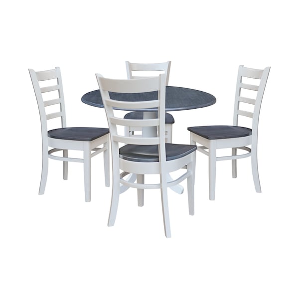 Whitewood Industries Extension Dining Tables, 45 in L, 38 in H, Parawood, 5 Piece Set - K05-42DPT-C617-4