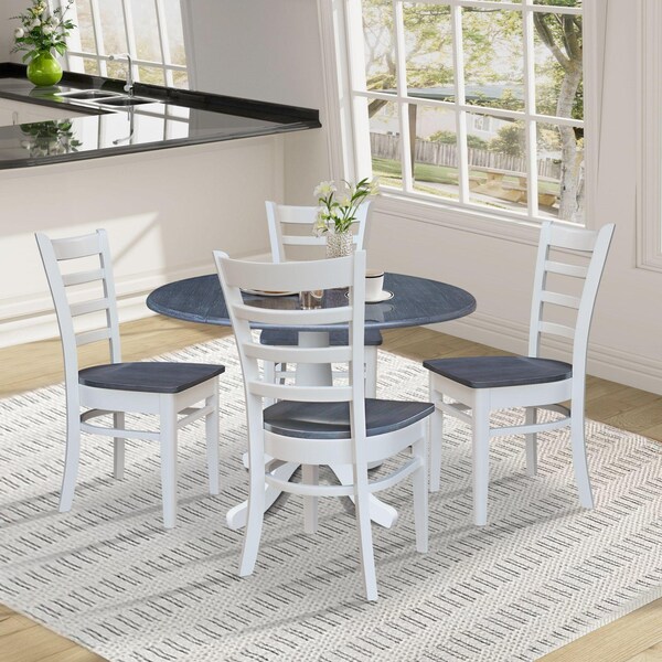 Whitewood Industries Extension Dining Tables, 45 in L, 38 in H, Parawood, 5 Piece Set - K05-42DPT-C617-4