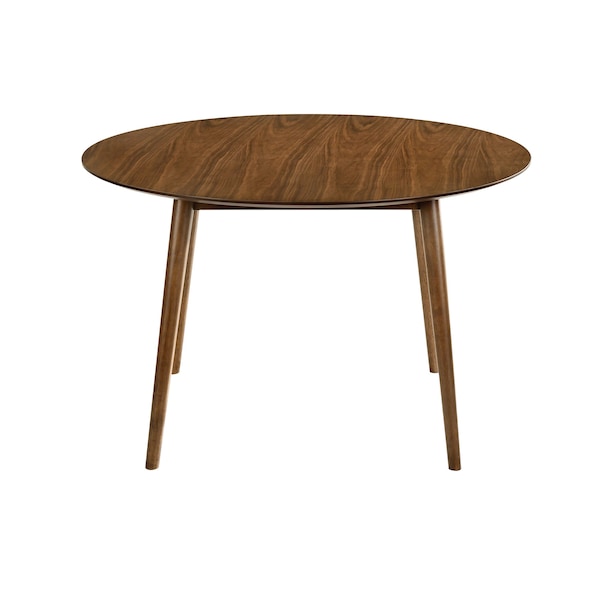 Armen Living Arcadia and Azalea 48" Round Blue and Walnut Wood 5 Piece Dining Set - SETARDI5AZWABLU48