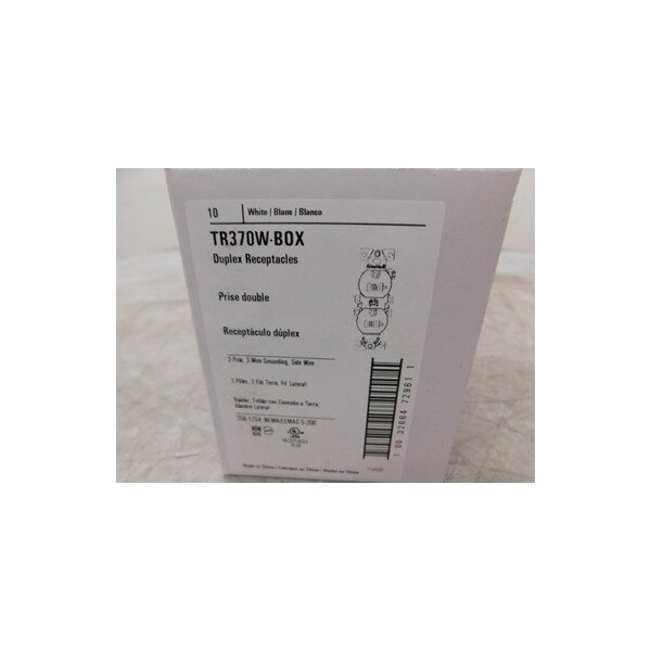 Eaton Wiring Devices RESIDENTIAL GRADE DUPLEX RECEPTACLE - TR370W-BOX