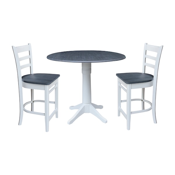 Whitewood Industries Extension Dining Tables, 45 in L, 38 in H, Parawood, 3 Piece Set - K05-42DPT-27-S61722