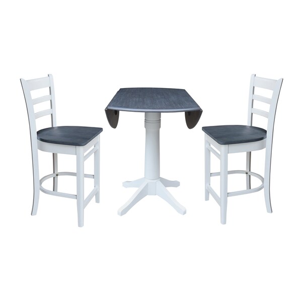 Whitewood Industries Extension Dining Tables, 45 in L, 38 in H, Parawood, 3 Piece Set - K05-42DPT-27-S61722