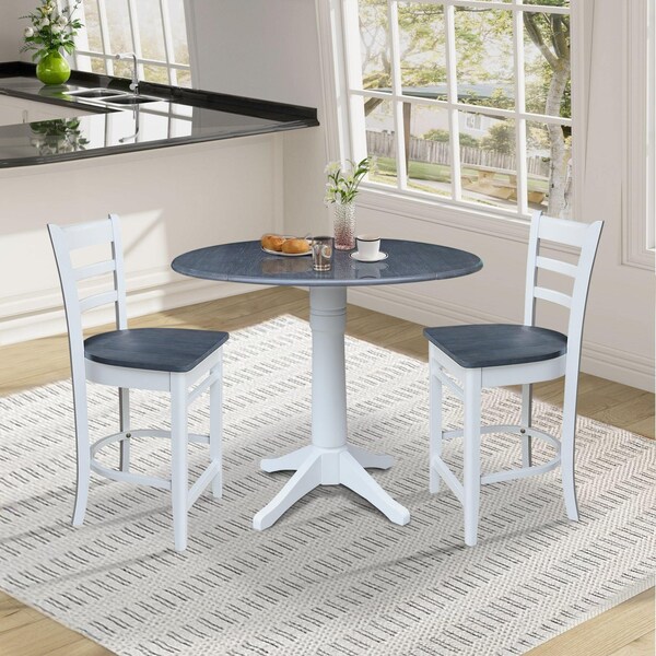 Whitewood Industries Extension Dining Tables, 45 in L, 38 in H, Parawood, 3 Piece Set - K05-42DPT-27-S61722