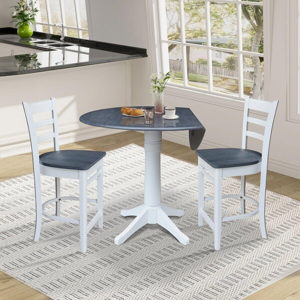 Whitewood Industries Extension Dining Tables, 45 in L, 38 in H, Parawood, 3 Piece Set - K05-42DPT-27-S61722