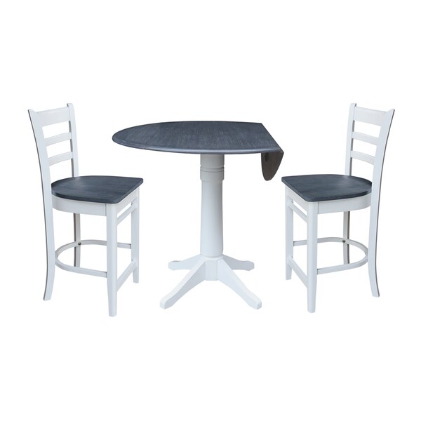 Whitewood Industries Extension Dining Tables, 45 in L, 38 in H, Parawood, 3 Piece Set - K05-42DPT-27-S61722