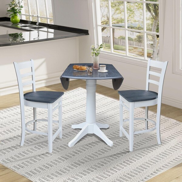 Whitewood Industries Extension Dining Tables, 45 in L, 38 in H, Parawood, 3 Piece Set - K05-42DPT-27-S61722