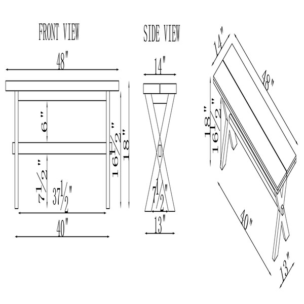 Alaterre Furniture 72 W X 34 L X 30 H - ACCH01264WHVI02