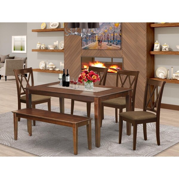 East West Furniture 6 Piece Capri Dining Set - Mahogany - CACL6-MAH-C