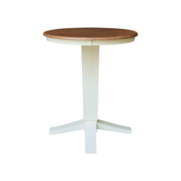 Whitewood Industries Rectangular Fixed Top Pedestal Table, 30 in W, 35.9 in L, 30 in H, Parawood, Hickory/Shell - K79-30RT-23B-36