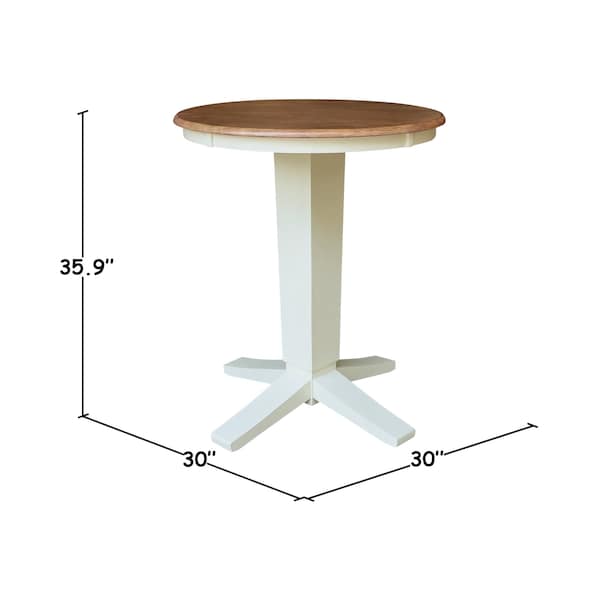 Whitewood Industries Rectangular Fixed Top Pedestal Table, 30 in W, 35.9 in L, 30 in H, Parawood, Hickory/Shell - K79-30RT-23B-36