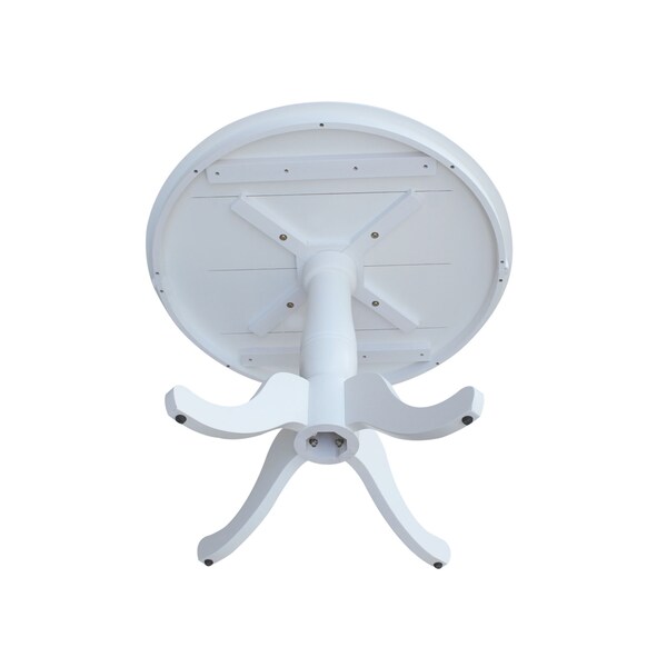 International Concepts Round 36 in Round Top Pedestal Table, 28.9 inH, White, 36 in W, 36 in L, 29.1 in H, Wood, White - K08-36RT
