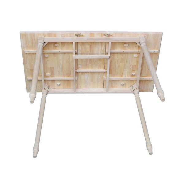 International Concepts Rectangle Table with Butterfly Extension, Unfinished, 32 in W, 48 in L, 42 in H, Wood, Unfinished - K-T32X-342T