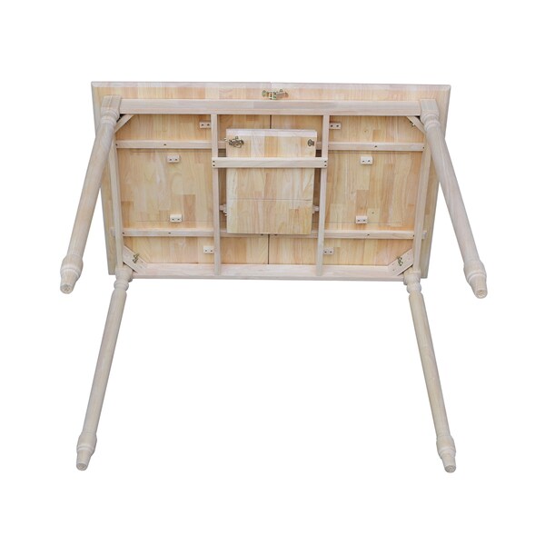 International Concepts Rectangle Table with Butterfly Extension, Unfinished, 32 in W, 48 in L, 42 in H, Wood, Unfinished - K-T32X-342T