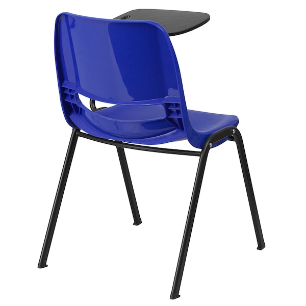 Flash Furniture Tablet Arm Chair, Left Hand Flip-Up, Blu, 21" W, 25.5" L, 32" H, Blue - RUT-EO1-BL-LTAB-GG
