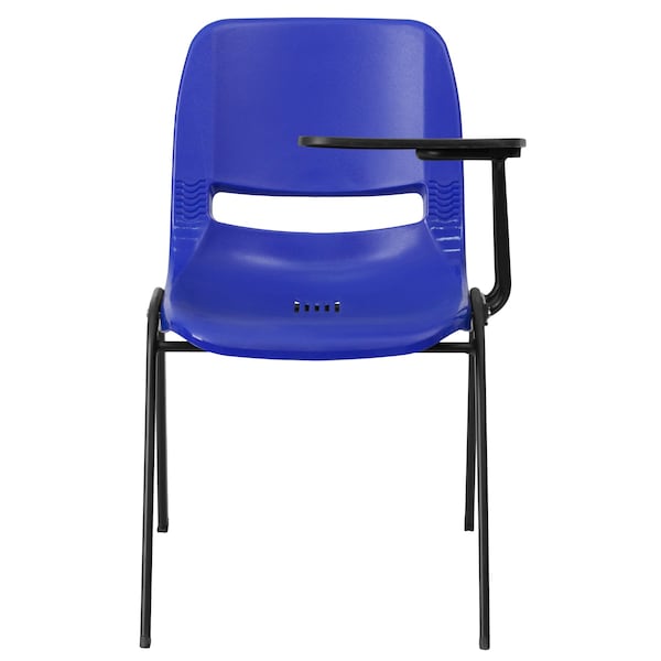Flash Furniture Tablet Arm Chair, Left Hand Flip-Up, Blu, 21" W, 25.5" L, 32" H, Blue - RUT-EO1-BL-LTAB-GG