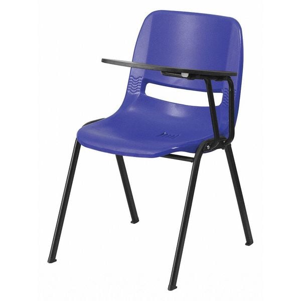 Flash Furniture Tablet Arm Chair, Left Hand Flip-Up, Blu, 21" W, 25.5" L, 32" H, Blue - RUT-EO1-BL-LTAB-GG