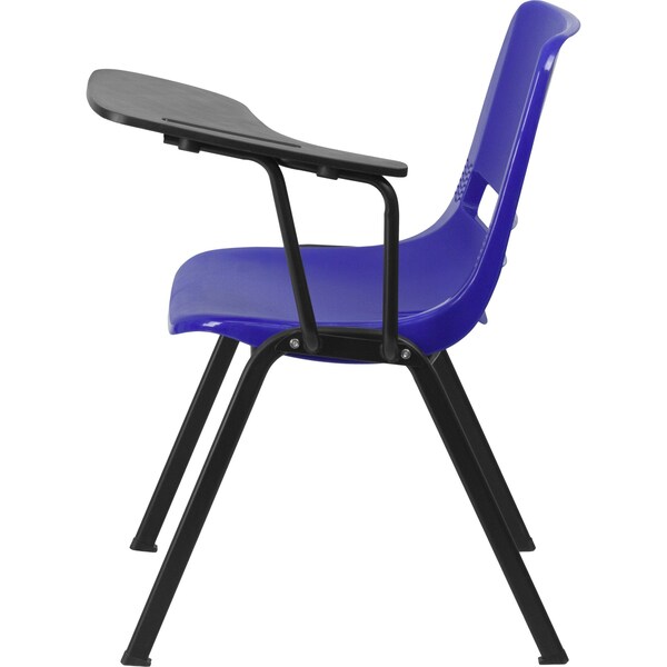 Flash Furniture Tablet Arm Chair, Left Hand Flip-Up, Blu, 21" W, 25.5" L, 32" H, Blue - RUT-EO1-BL-LTAB-GG