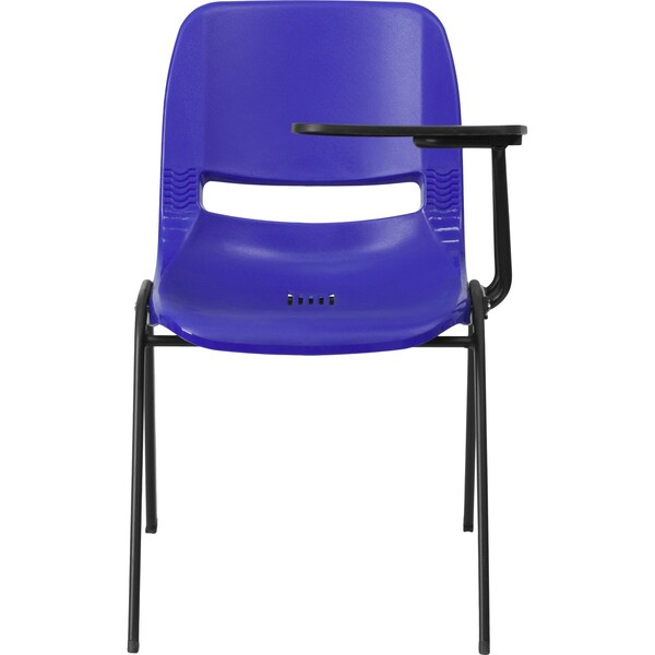 Flash Furniture Tablet Arm Chair, Left Hand Flip-Up, Blu, 21" W, 25.5" L, 32" H, Blue - RUT-EO1-BL-LTAB-GG