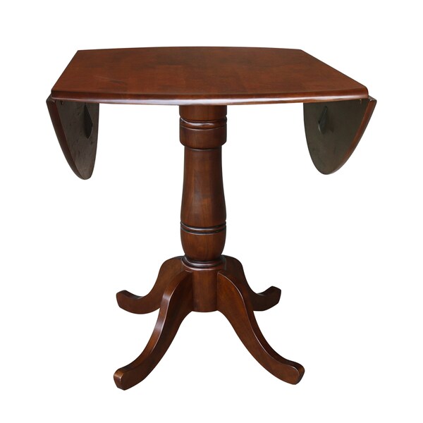 International Concepts Round 42 in Round Dual Drop Leaf Pedestal Table, 35.5 inH, Espresso, 42 in W, 42 in L, 35.5 in H - K581-42DPT-6B