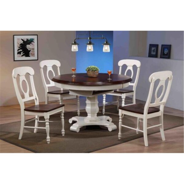 Sunset Trading Butterfly Leaf Dining Table Set with Napoleon Chairs 5 Piece - DLU-ADW4866-C50-AW5PC