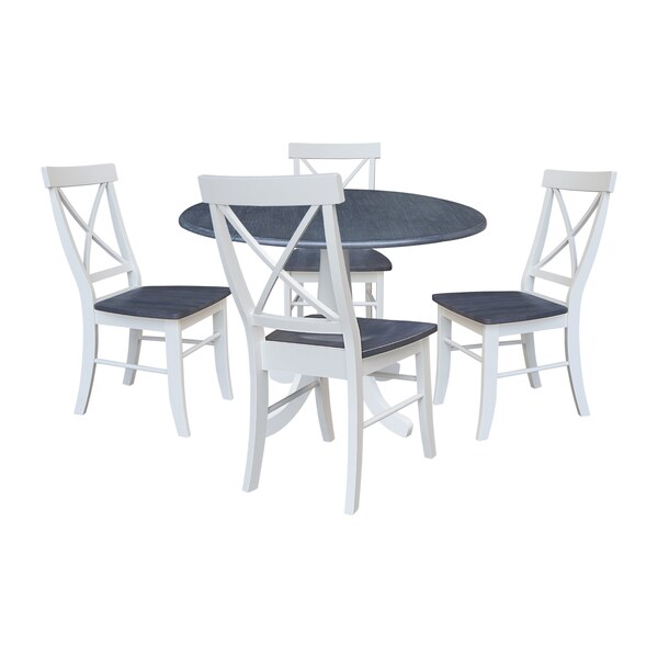 Whitewood Industries Extension Dining Tables, 45 in L, 38 in H, Parawood, 5 Piece Set - K05-42DPT-C613-4