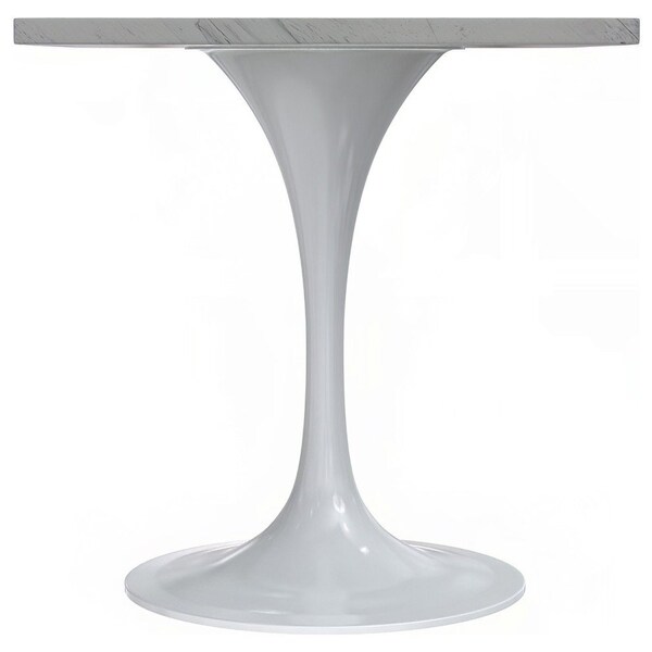 Leisuremod Square 27.56 in W, 29.35 in L, Resin/Steel, White - VT20W-S27WMR