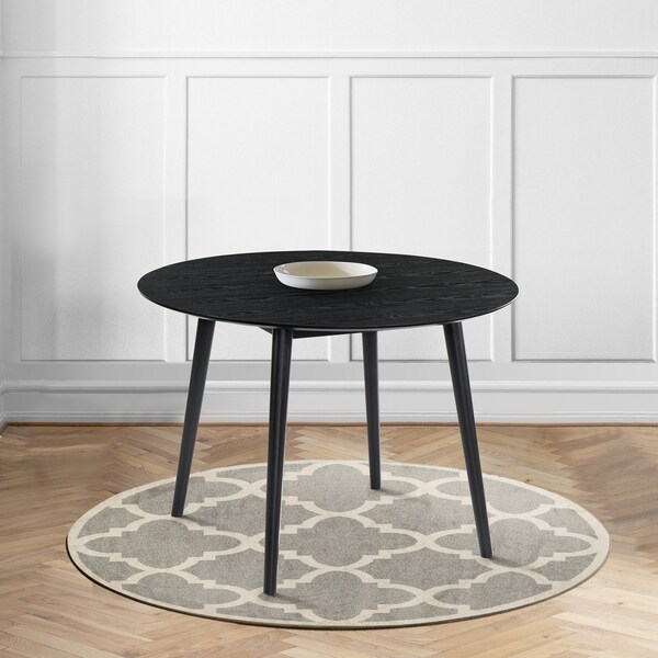 Armen Living Arcadia 42" Round Dining Table in Black Wood - LCARDIBL42