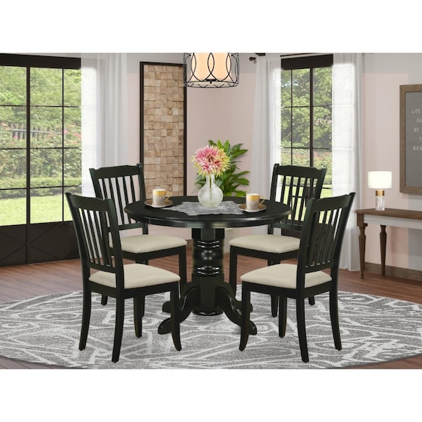 East West Furniture 5 Piece Shelton Dining Set - Black - SHDA5-BLK-C