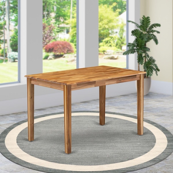 East West Furniture East West Furniture YAT-ANA-T Yarmouth Wooden Dining Table with Natural Rectangular Table Top Surface & Asian Wood 4 Legs - YAT-ANA-T