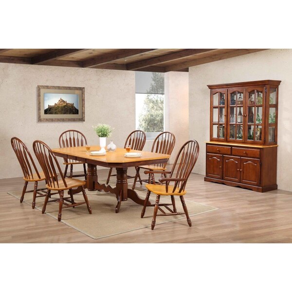 Sunset Trading Andrews Double Pedestal Extendable Dining Set 9 Piece - DLU-ADW4296-C30-AW9PC