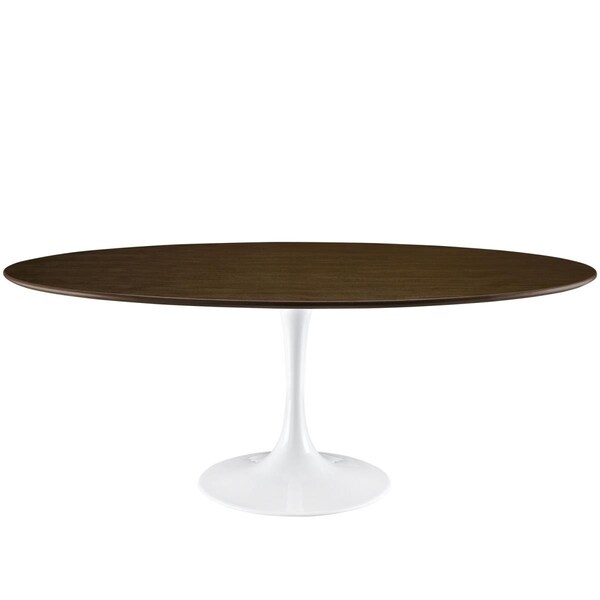 Modway Furniture 78 in. Lippa Oval Wood Dining Table, Walnut - EEI-1661-WAL