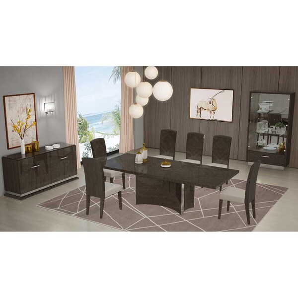 Homeroots Gray Dining Table & 6 in. Chair Set 57 x 64.5 x 130.5 in. - 366370