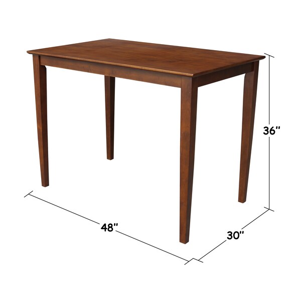International Concepts Rectangle Solid Wood Top Table, Espresso, 48 in W, 30 in L, 36 in H, Wood, Espresso - K581-3048-36S