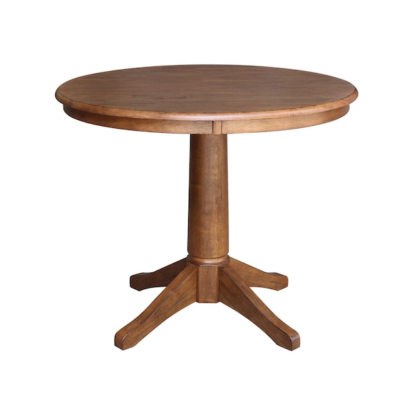 International Concepts 36 in. Round Top Pedestal Dining Table with 4 Madrid LadderBack Chairs - 5 Piece Dining Set - K42-36RT-27B-C2-4