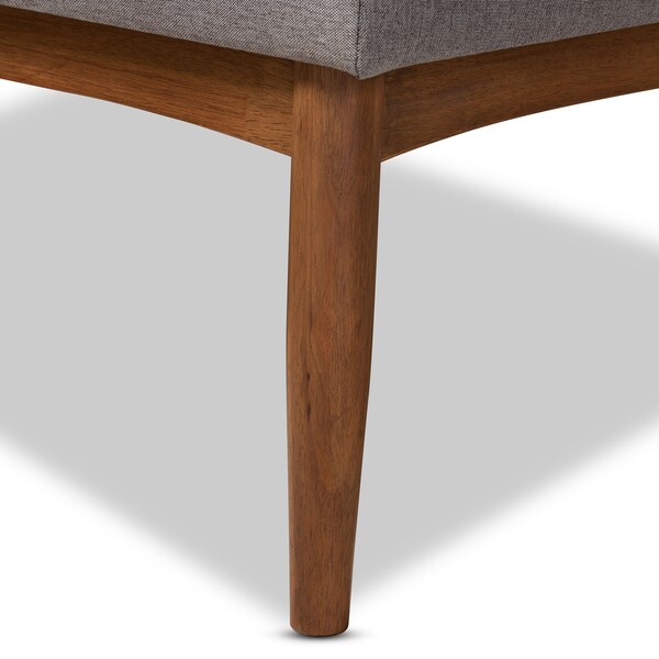 Baxton Studio Arvid Mid-Century Gray Upholstered 3-Piece Wood Dining Nook Set - 155-9305-9306