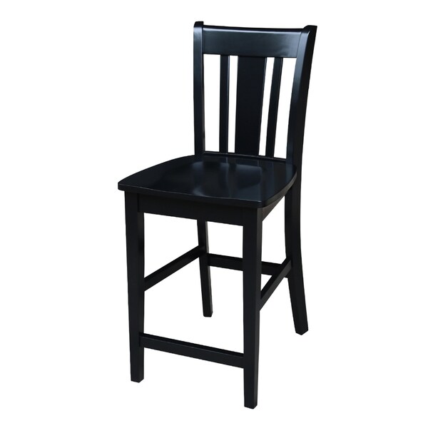 International Concepts 36 in. Solid Wood Round Top Dining Table with 2 Counter Height Stools in Black - K46-36RT-23B-S102-2
