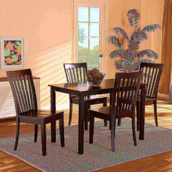 Baxton Studio Erion Modern and Contemporary Dark Brown Finished Wood 5-Piece Dining Set - 184-11426-8026-ZORO
