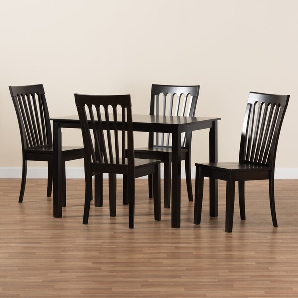Baxton Studio Erion Modern and Contemporary Dark Brown Finished Wood 5-Piece Dining Set - 184-11426-8026-ZORO