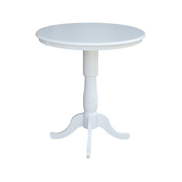International Concepts Round 36 in Round Top Pedestal Table, 40.9 inH, White, 36 in W, 36 in L, 40.9 in H, Wood, White - K08-36RT-6B-2