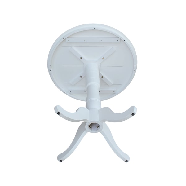 International Concepts Round 36 in Round Top Pedestal Table, 40.9 inH, White, 36 in W, 36 in L, 40.9 in H, Wood, White - K08-36RT-6B-2