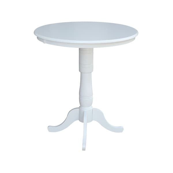 International Concepts Round 36 in Round Top Pedestal Table, 40.9 inH, White, 36 in W, 36 in L, 40.9 in H, Wood, White - K08-36RT-6B-2