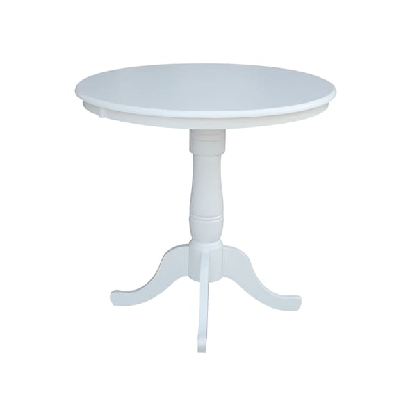 International Concepts Round 36 in Round Top Pedestal Table, 40.9 inH, White, 36 in W, 36 in L, 40.9 in H, Wood, White - K08-36RT-6B-2