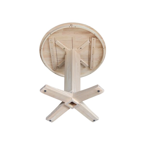 International Concepts 36 in. Round Top Counter Height Dining Table with 2 Stools, Unfinished - K-36RT-23B-S6682-2