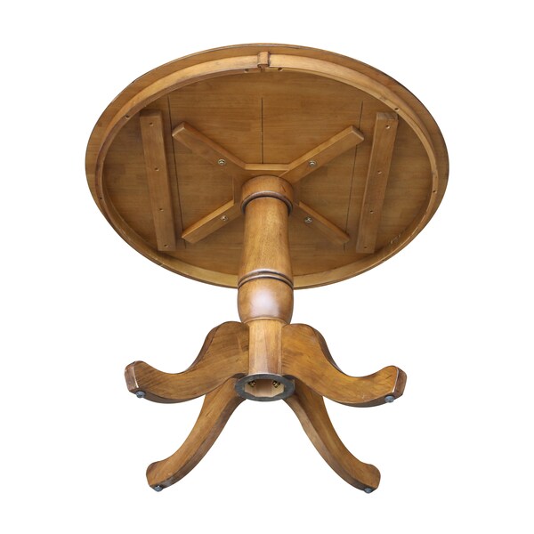 International Concepts Round 36 in Round Top Pedestal Table, 28.9 inH, Pecan, 36 in W, 36 in L, 29.1 in H, Wood, Pecan - K59-36RT