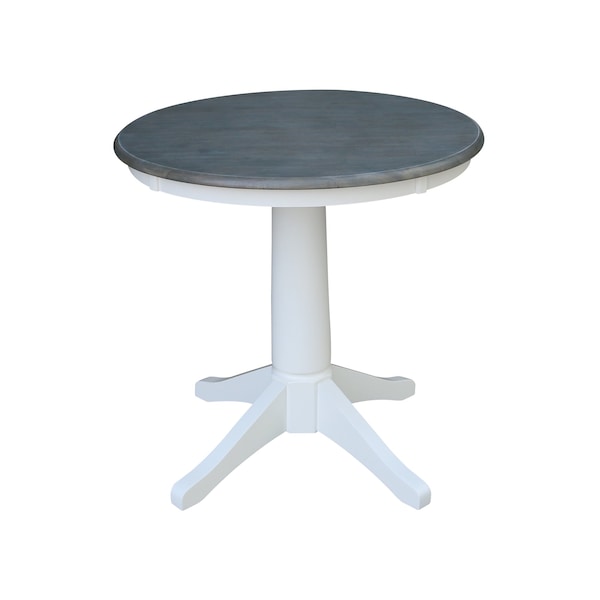 International Concepts 30 in. Round Pedestal Dining Table with 2 Madrid LadderBack Chairs - 3 Piece Dining Set - K05-30RT-27B-C2-2