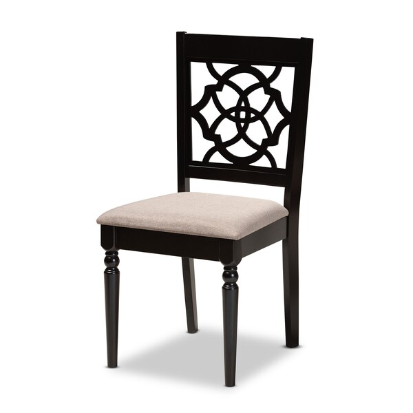 Baxton Studio Sadie Modern and Contemporary Sand Fabric and Dark Brown Finished Wood 7-Piece Dining Set - 174-10535-10894-ZORO