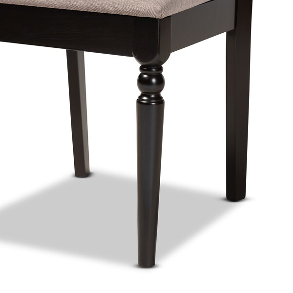 Baxton Studio Sadie Modern and Contemporary Sand Fabric and Dark Brown Finished Wood 7-Piece Dining Set - 174-10535-10894-ZORO