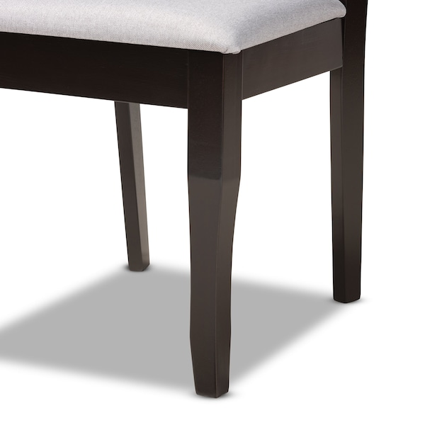 Baxton Studio Elena Modern and Contemporary Grey Fabric and Dark Brown Finished Wood 7-Piece Dining Set - 174-10534-10894-ZORO